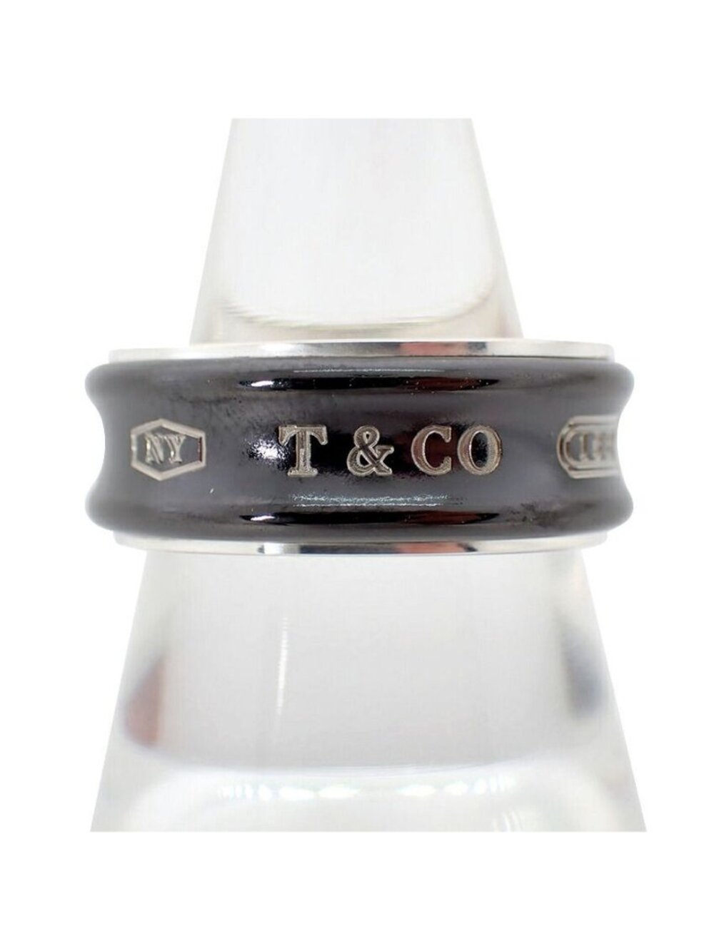 Tiffany & Co 925 Black Titanium 1837 Ring
